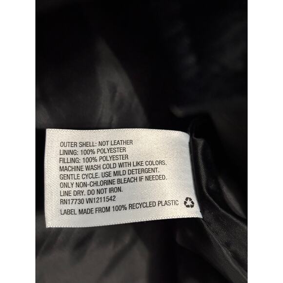 Universal Thread Womens Faux Leather Moto Jacket Black Biker Quilted Back L - Picture 5 of 6